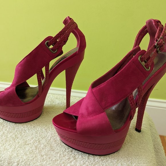 Bakers Fushia Magenta Gorgeous High Heels Sz 6 - Picture 2 of 6